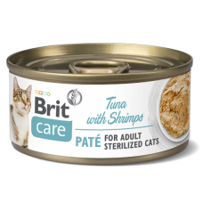 Brit Care Cat Pate Tuna With Shrimps 70g for Sterilized Cats